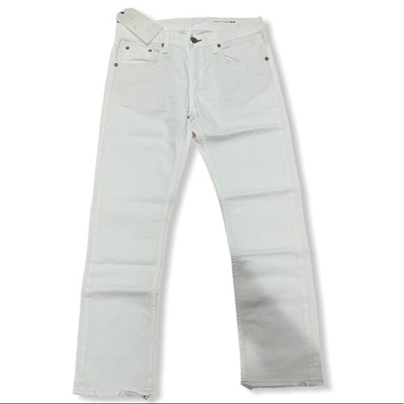 RAG & BONE Women's Aged Release White Raw Hem Skinny Jeans Sz 25 - Picture 4 of 8